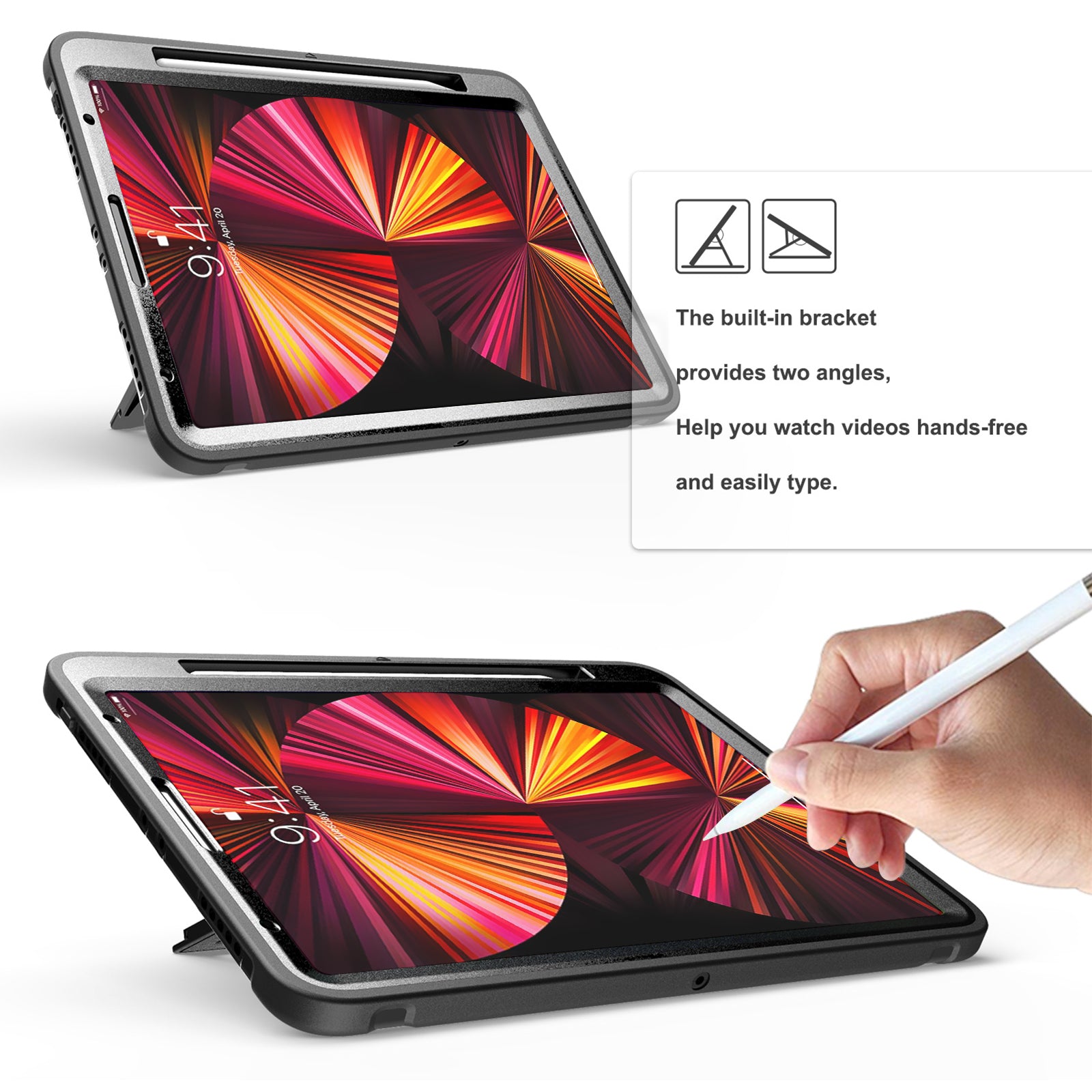 Raider Series Hand Strap Hard Shell Case - iPad Pro 12.9" and 11"