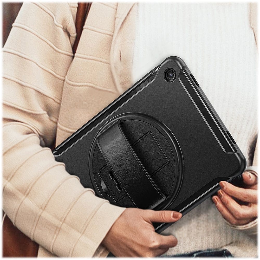 Raider Series Hard Shell Hand Strap Case - Galaxy Tab A9+ - Black