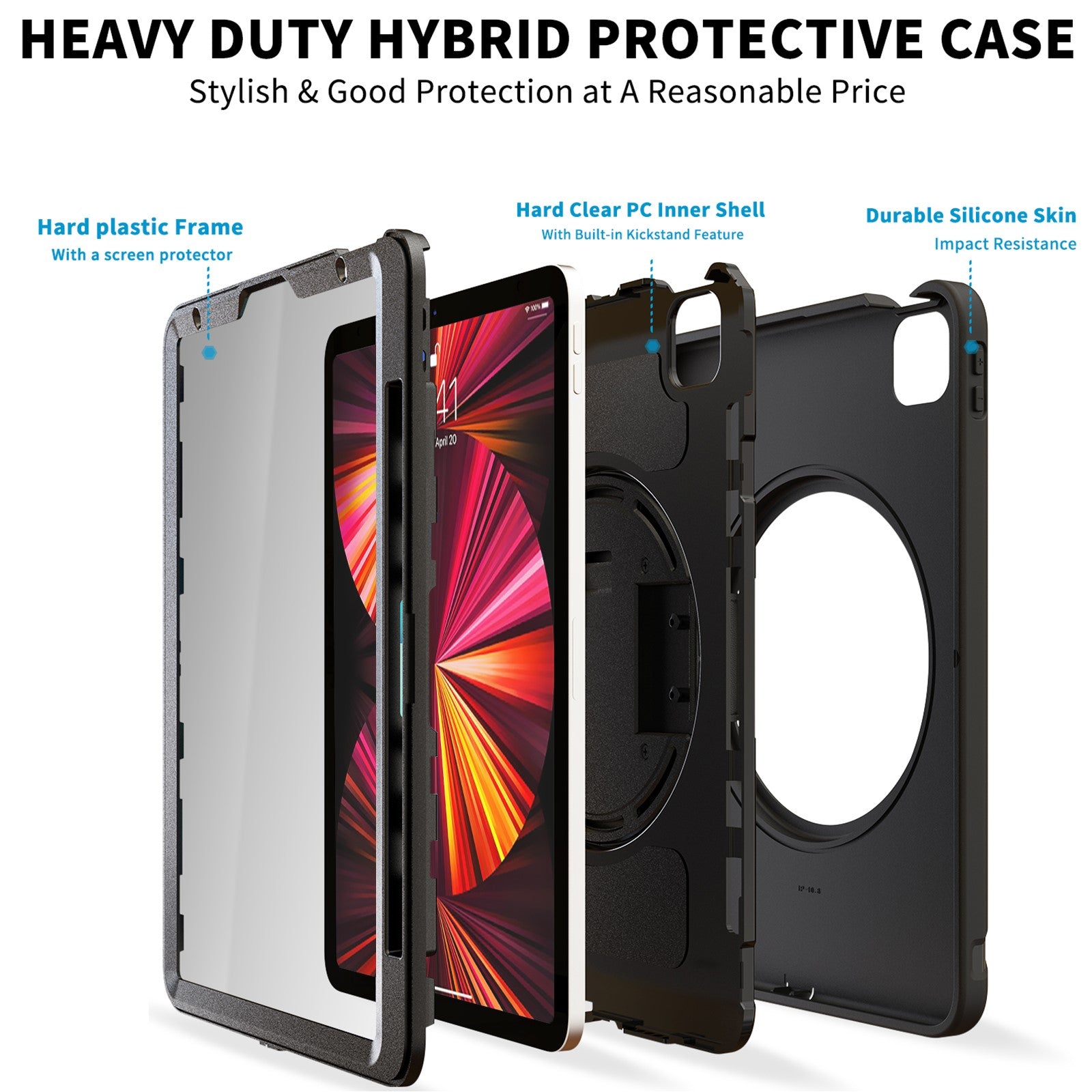 Raider Series Hand Strap Hard Shell Case - iPad Pro 12.9" and 11"