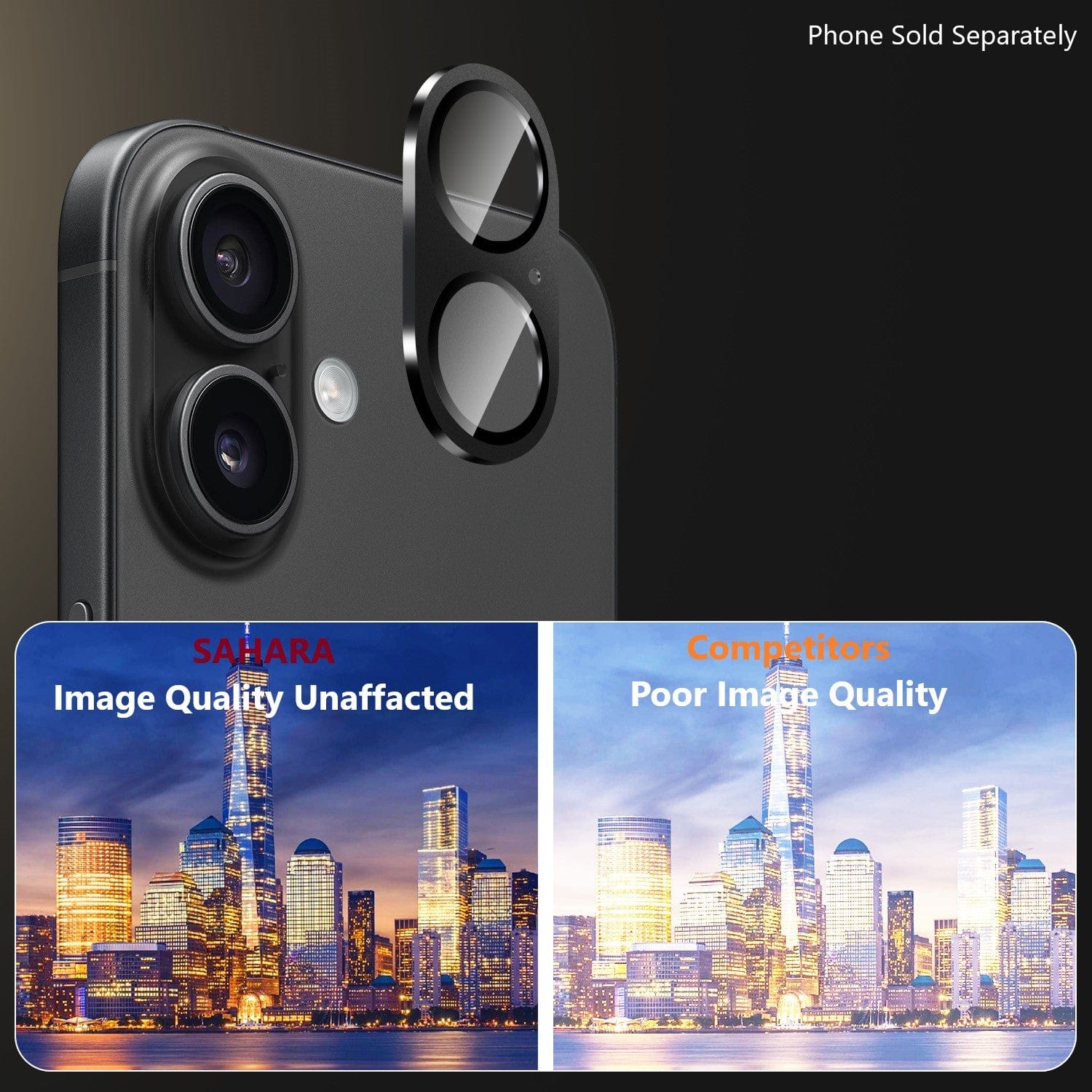 ZeroDamage HD Flexible Glass Camera Lens Protector - Apple iPhone 16/16 Plus (2-Pack)