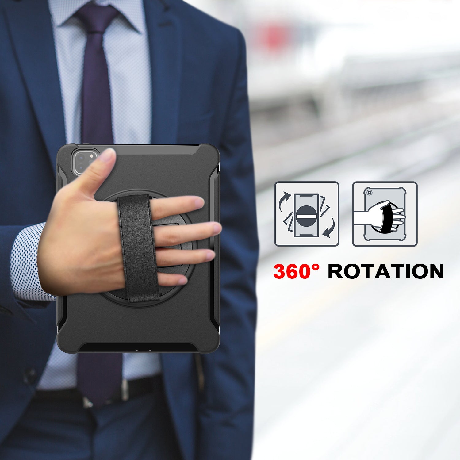 Raider Series Hand Strap Hard Shell Case - iPad Pro 12.9" and 11"