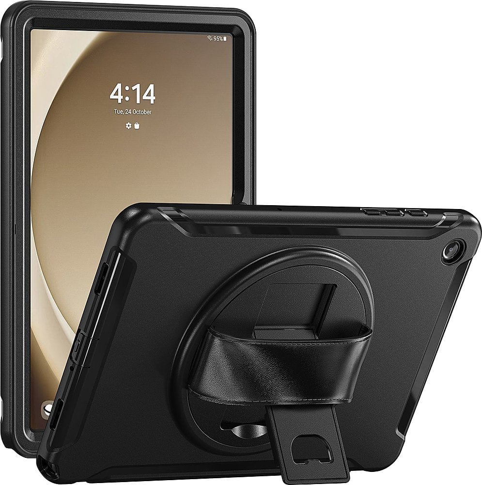 Raider Series Hard Shell Hand Strap Case - Galaxy Tab A9+ - Black