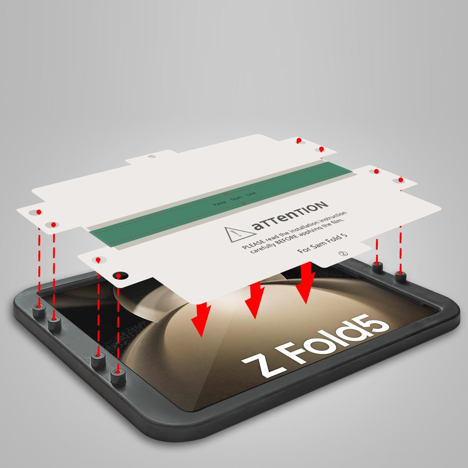 ZeroDamage Ultra Strong+ Tempered Glass + Film Screen Protector for Samsung Galaxy Z Fold5 (2-Pack) - Clear