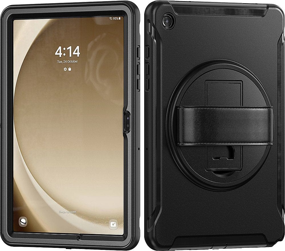 Raider Series Hard Shell Hand Strap Case - Galaxy Tab A9+ - Black
