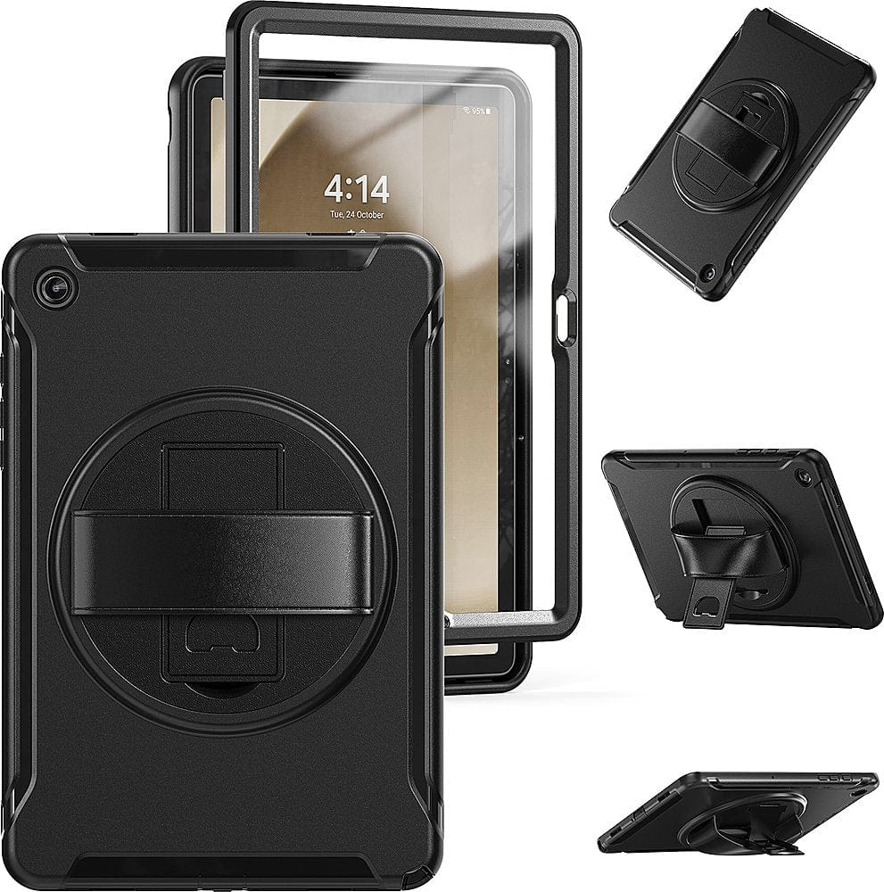 Raider Series Hard Shell Hand Strap Case - Galaxy Tab A9+ - Black