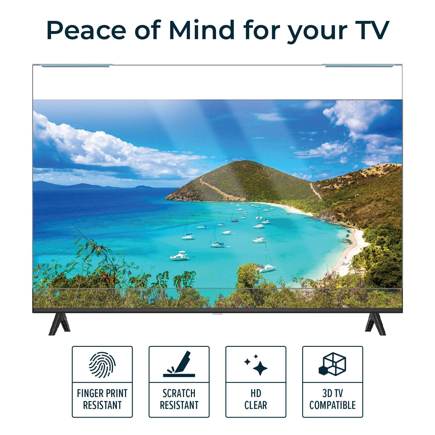 ZeroDamage Anti-Blue Light TV Screen Protector for Most 55" TVs - Clear