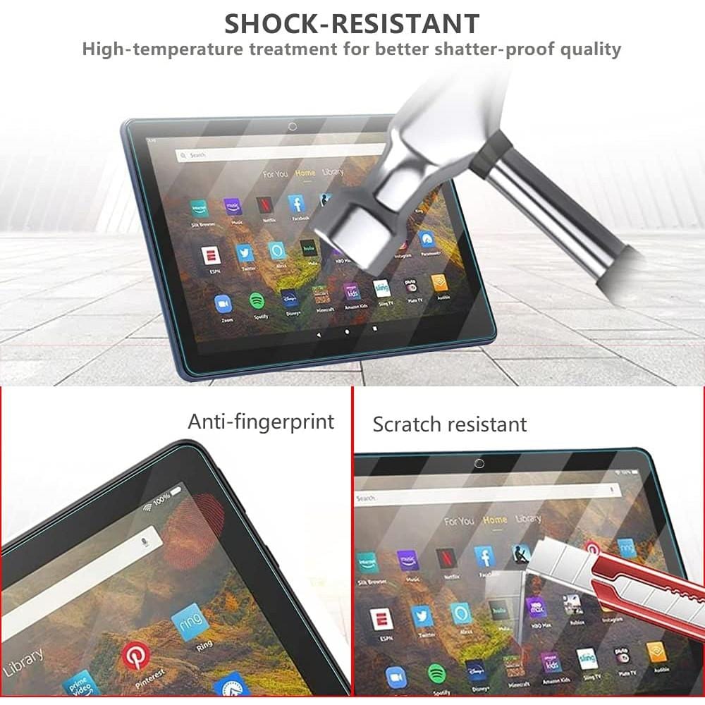 ZeroDamage - Tempered Glass Screen Protector for Amazon Fire HD 10 and HD 10 Plus (2021) - Clear