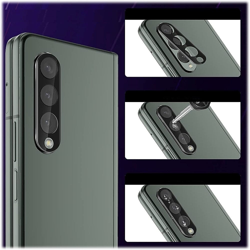 ZeroDamage Camera Lens Protector for Samsung Galaxy Z Fold4 (2-Pack) - Clear/Black