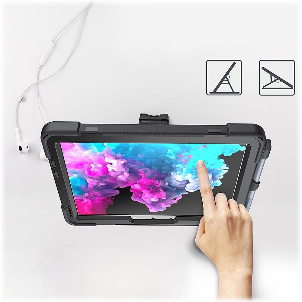 Raider Series Hard Shell Hand Strap Case - Microsoft Surface Go 4 and Surface Go 3 - Black