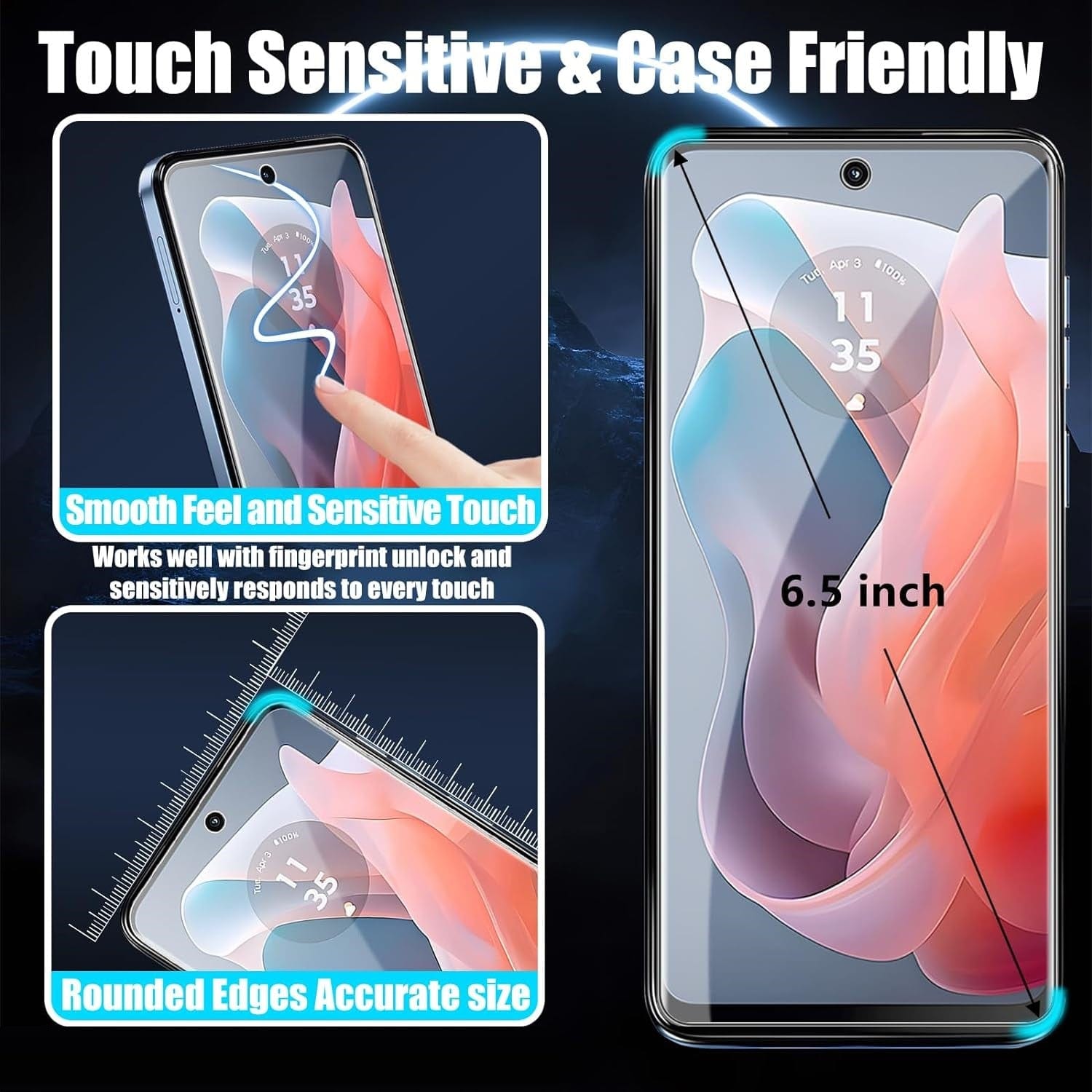 ZeroDamage Ultra Strong Tempered Glass Screen Protector - Motorola G Play 2024 (2-Pack) - Clear