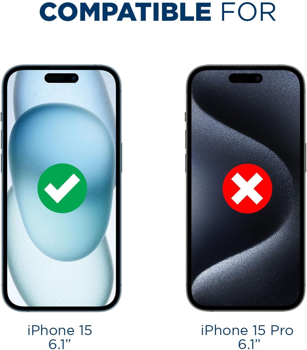 ZeroDamage Ultra Strong Tempered Glass Screen Protector - iPhone 15 (2-Pack) - Clear