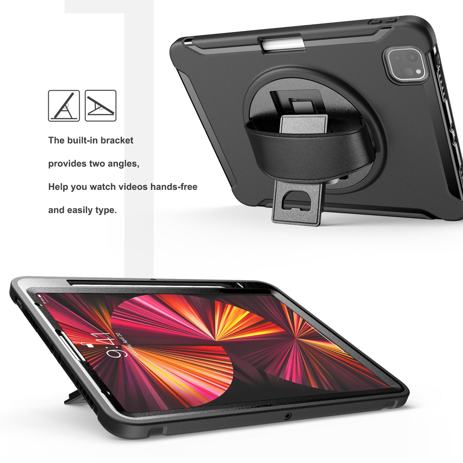 Raider Series Hand Strap Hard Shell Case - iPad Pro 12.9" and 11"