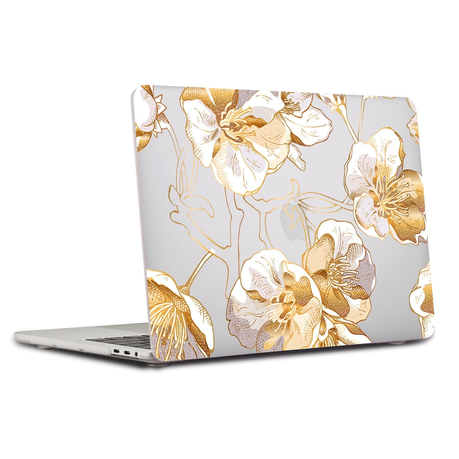 Clear Hybrid-Flex Gold Botanical Bloom Case - Macbook Pro