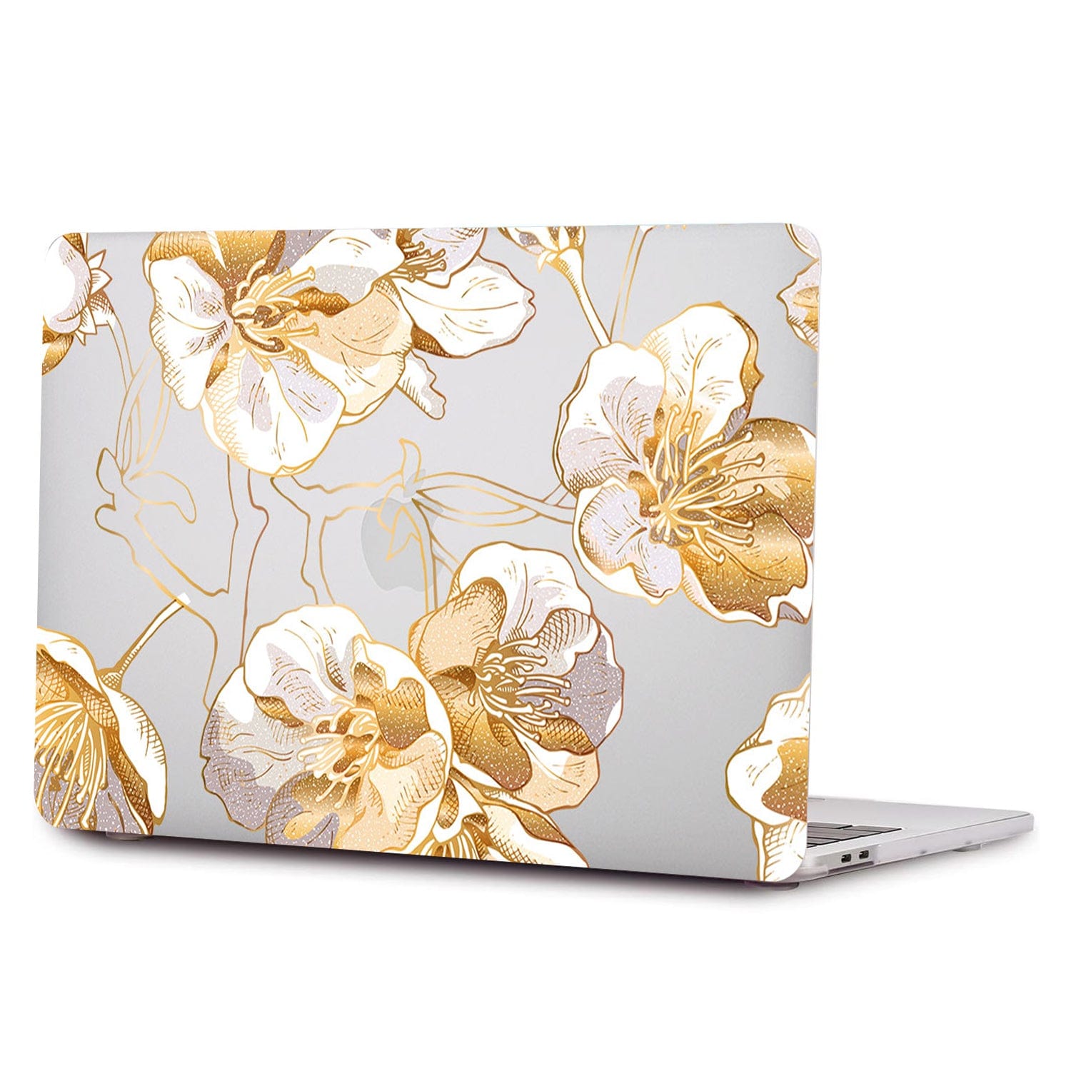 Clear Hybrid-Flex Gold Botanical Bloom Case - Macbook Pro