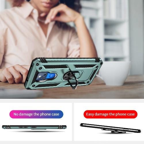 SaharaCase - Military Kickstand Case for Motorola Moto G Play (9th Gen) 2021 - Green - Sahara Case LLC