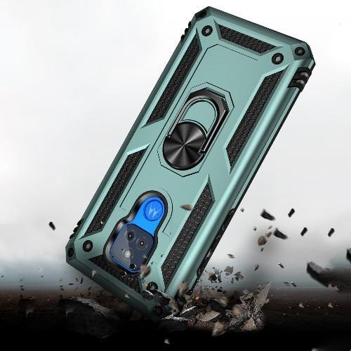 SaharaCase - Military Kickstand Case for Motorola Moto G Play (9th Gen) 2021 - Green - Sahara Case LLC