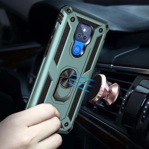 SaharaCase - Military Kickstand Case for Motorola Moto G Play (9th Gen) 2021 - Green - Sahara Case LLC
