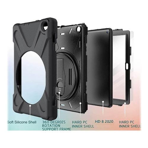 SaharaCase - Protective Case - for Amazon Kindle Fire HD 8 2020 and HD 8 Plus 2020 - Black - Sahara Case LLC