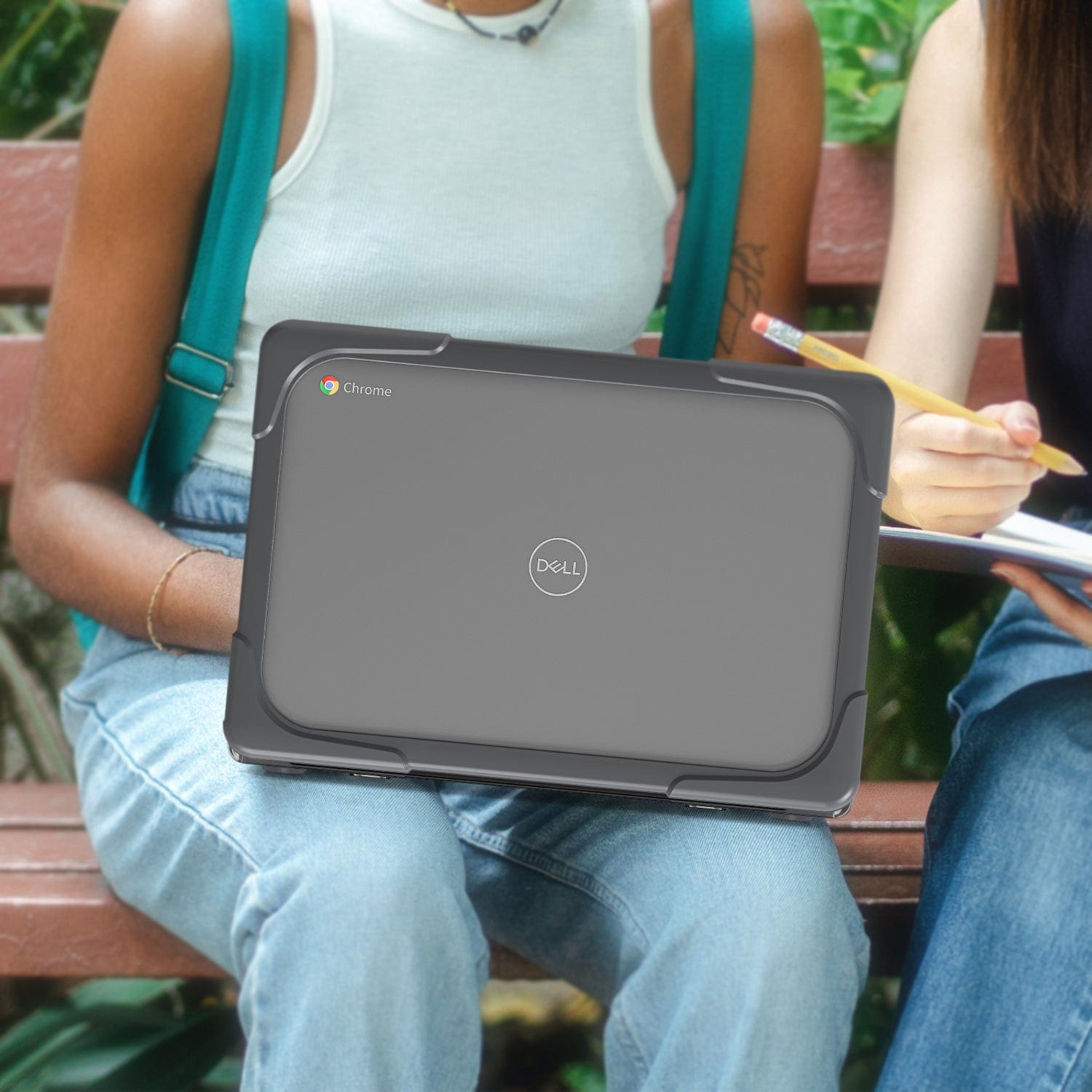 Hard Shell Case for Dell Chromebook 3100/3110/3120 for 2-1 - Gray/Clear