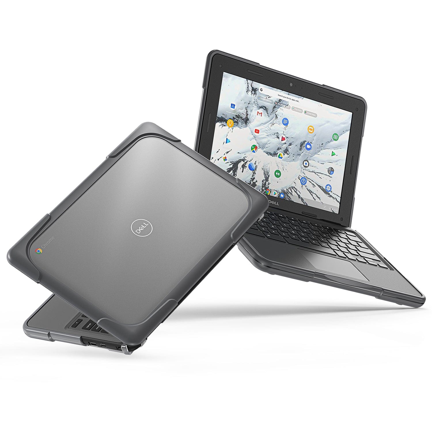 Hard Shell Case for Dell Chromebook 3100/3110/3120 for 2-1 - Gray/Clear