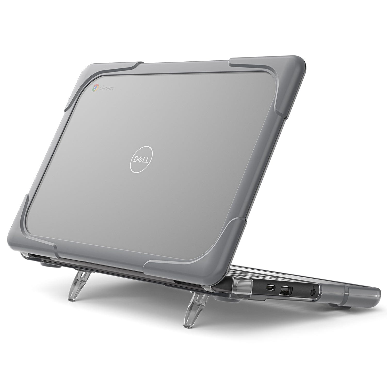 Hard Shell Case for Dell Chromebook 3100/3110/3120 for 2-1 - Gray/Clear