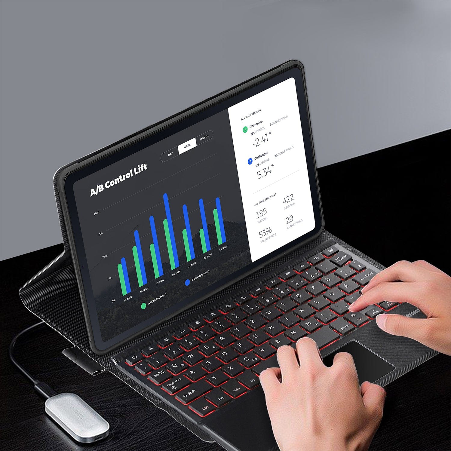 Navigate Keyboard Case with Mouse Pad for Amazon Fire Max 11