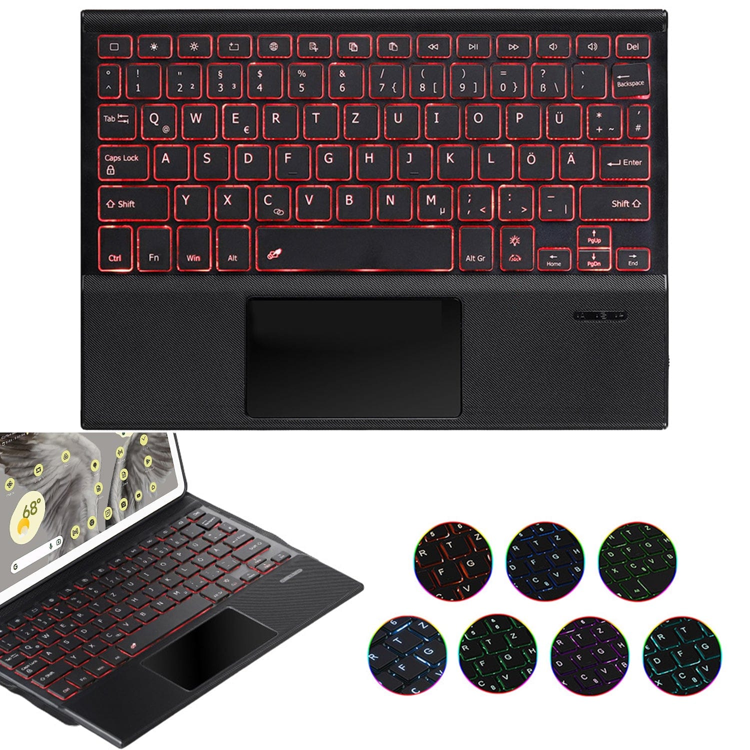 Keyboard Case with Mouse Pad - Google Pixel Tab - Black