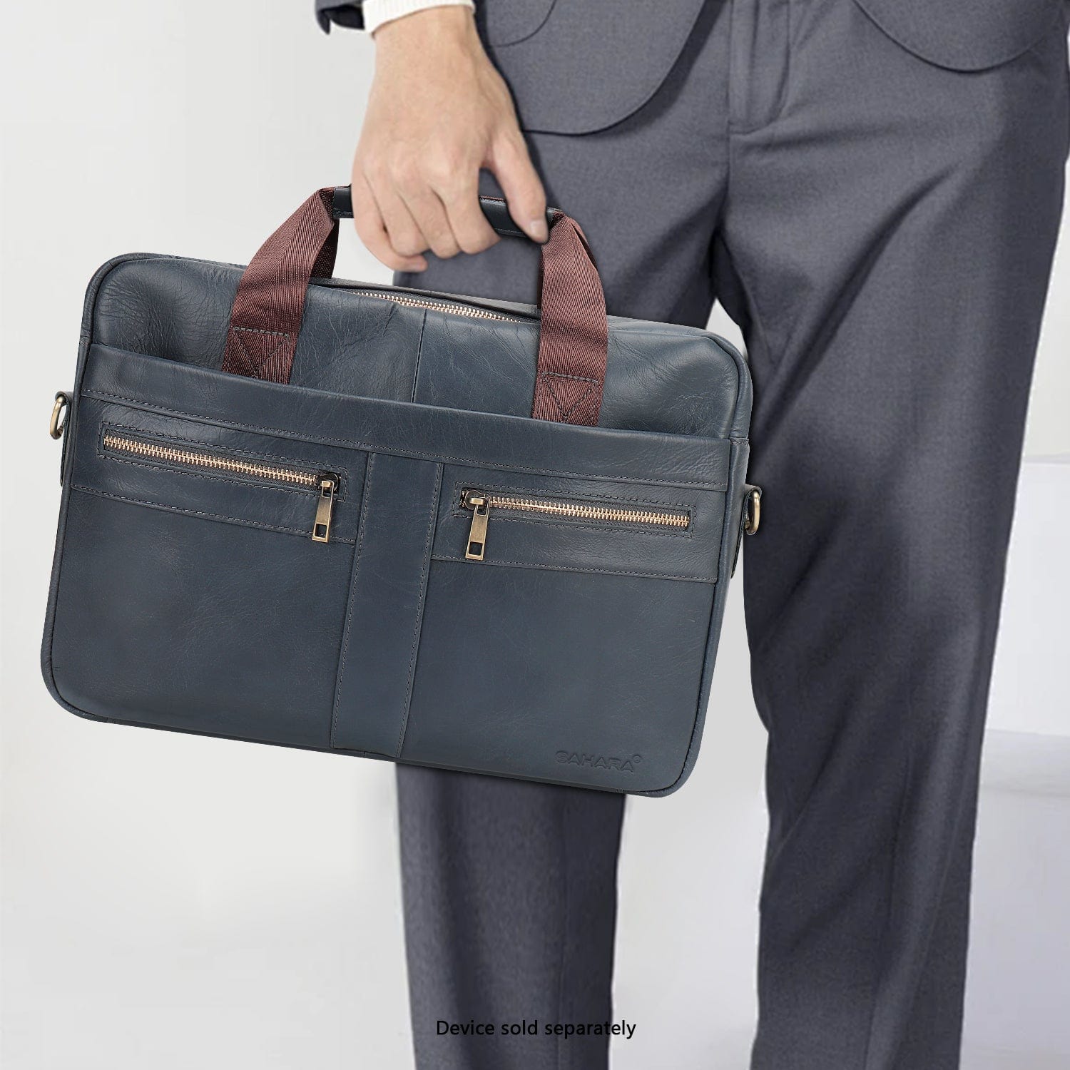 Genuine Leather Business Bag Briefcase for Laptops up to 16-inch