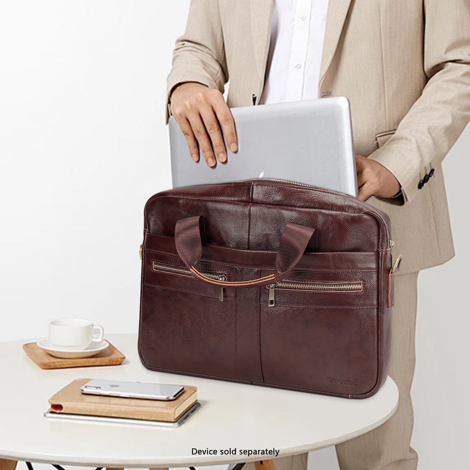 Genuine Leather Business Bag Briefcase for Laptops up to 16-inch