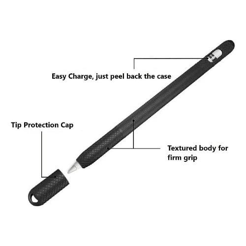 SaharaCase - Silicone Grip Case - for Apple Pencil (1st Gen 2015) - Black - Sahara Case LLC